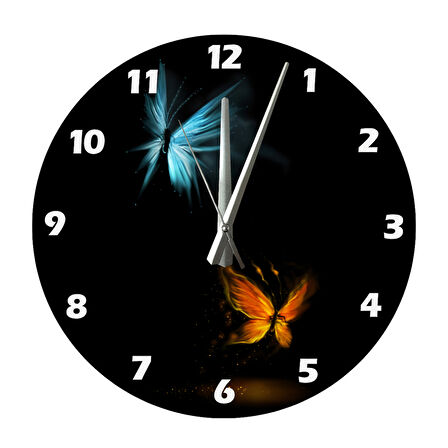 Tİ-PLAY KELEBEKLER 30X30CM AKRİLİK DEKORATİF MODERN DUVAR SAATİ