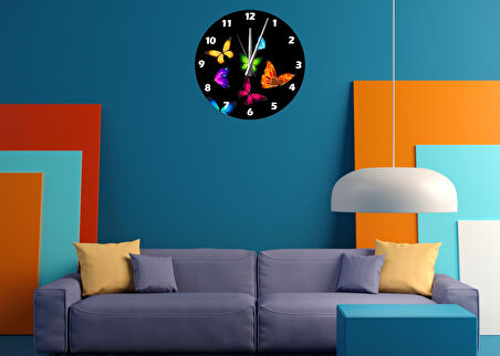 Tİ-PLAY HAYAT BİR KELEBEK 30X30CM AKRİLİK DEKORATİF MODERN DUVAR SAATİ