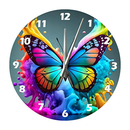 Tİ-PLAY BUTTERFLY 30X30CM AKRİLİK DEKORATİF MODERN DUVAR SAATİ