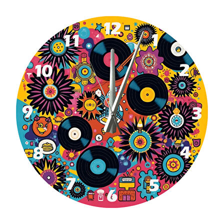 Tİ-PLAY PLAKLAR 30X30CM AKRİLİK DEKORATİF MODERN DUVAR SAATİ