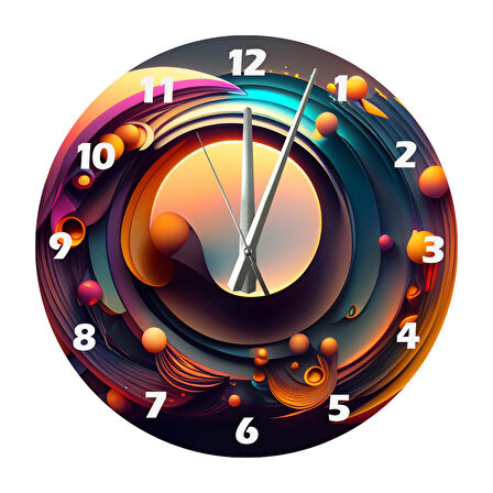 Tİ-PLAY SPİRAL 30X30CM AKRİLİK DEKORATİF MODERN DUVAR SAATİ