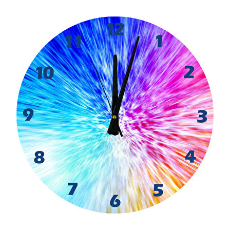 Tİ-PLAY RENK ÇEMBERİ  30X30CM AKRİLİK DEKORATİF MODERN DUVAR SAATİ