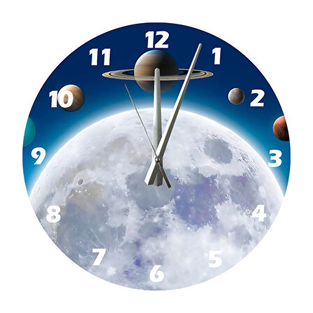 Tİ-PLAY GEZEGENLER 30X30CM AKRİLİK DEKORATİF MODERN DUVAR SAATİ