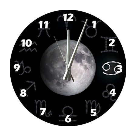 Tİ-PLAY BURÇLAR VE DÜNYA 30X30CM AKRİLİK DEKORATİF MODERN DUVAR SAATİ