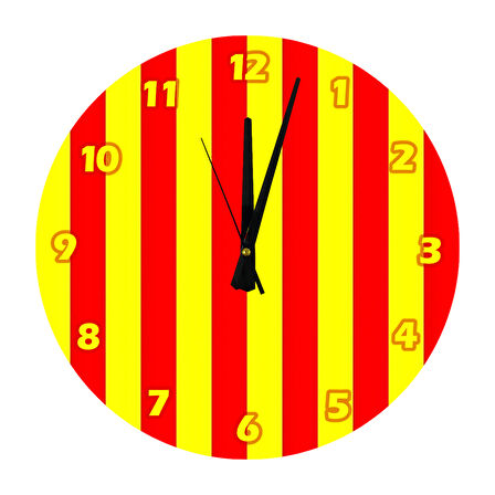 Tİ-PLAY SARI KIRMIZI ÇİZGİLER 30X30CM AKRİLİK DEKORATİF MODERN DUVAR SAATİ