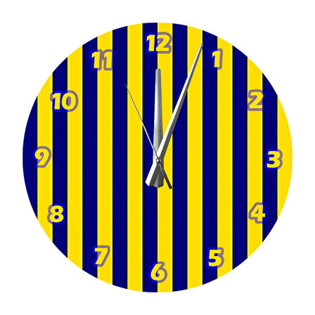 Tİ-PLAY SARI LACİVERT ÇİZGİLER 30X30CM AKRİLİK DEKORATİF MODERN DUVAR SAATİ