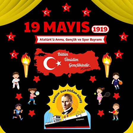Ti-Play 19 MAYIS ATATÜRK Ü ANMA GENÇLİK VE SPOR BAYRAMI OKUL PANOSU