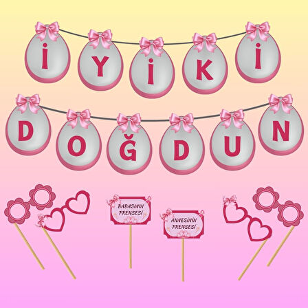 Ti-Play İYİKİ DOĞDUN YAZISI PEMBE BALON (HEDİYELİ)