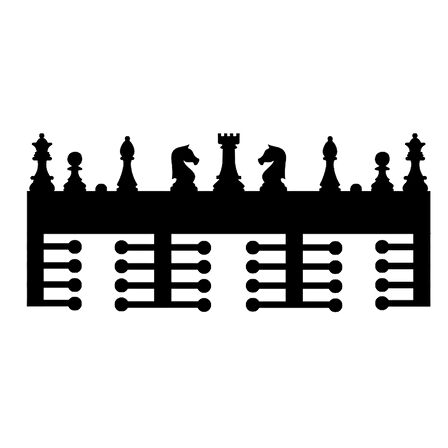 Ti-Play Madalya Askısı Satranç Figürlü 55x25 cm Akrilik Siyah