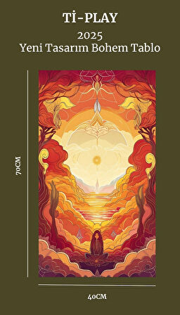 BOHEM TABLO RÜYA MANZARASI MANEVİ, SICAK TONLAR BOHEM DUVAR SANATI ÇERÇEVESİZ TABLO