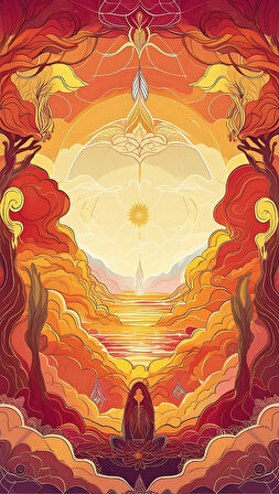 BOHEM TABLO RÜYA MANZARASI MANEVİ, SICAK TONLAR BOHEM DUVAR SANATI ÇERÇEVESİZ TABLO