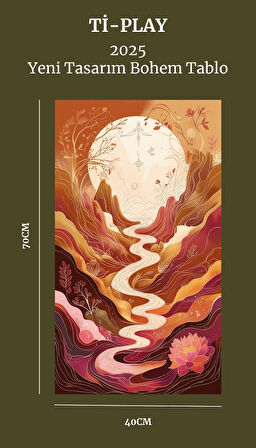 BOHEM TABLO RÜYA MANZARASI MANEVİ, SICAK TONLAR BOHEM DUVAR SANATI ÇERÇEVESİZ TABLO