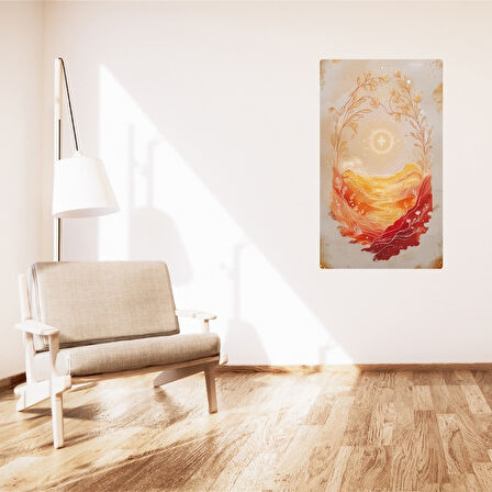 BOHEM TABLO RÜYA MANZARASI MANEVİ, SICAK TONLAR BOHEM DUVAR SANATI ÇERÇEVESİZ TABLO