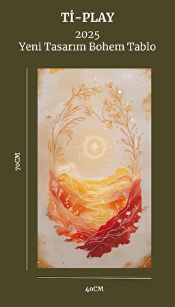 BOHEM TABLO RÜYA MANZARASI MANEVİ, SICAK TONLAR BOHEM DUVAR SANATI ÇERÇEVESİZ TABLO