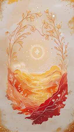 BOHEM TABLO RÜYA MANZARASI MANEVİ, SICAK TONLAR BOHEM DUVAR SANATI ÇERÇEVESİZ TABLO