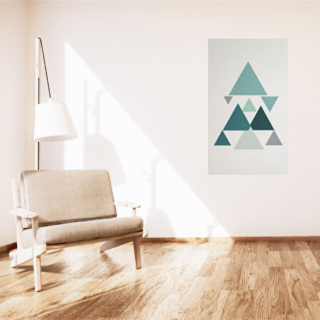 BOHEM TABLO SOYUT ÜÇGENLER, GEOMETRİK, SOYUT ÜÇGENLER BOHEM DUVAR SANATI ÇERÇEVESİZ TABLO