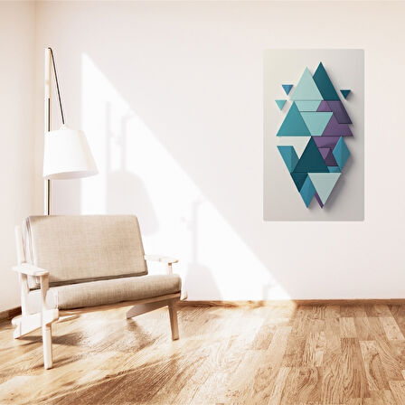 BOHEM TABLO SOYUT ÜÇGENLER, GEOMETRİK, SOYUT ÜÇGENLER BOHEM DUVAR SANATI ÇERÇEVESİZ TABLO