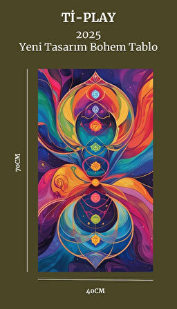 BOHEM TABLO ÇAKRA SPİRİTÜEL, CANLI RENKLER BOHEM DUVAR SANATI ÇERÇEVESİZ TABLO