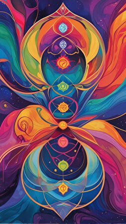 BOHEM TABLO ÇAKRA SPİRİTÜEL, CANLI RENKLER BOHEM DUVAR SANATI ÇERÇEVESİZ TABLO