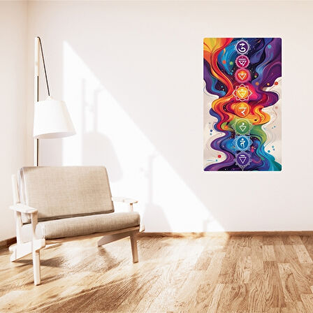 BOHEM TABLO ÇAKRA SPİRİTÜEL, CANLI RENKLER BOHEM DUVAR SANATI ÇERÇEVESİZ TABLO