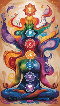 BOHEM TABLO ÇAKRA SPİRİTÜEL, CANLI RENKLER BOHEM DUVAR SANATI ÇERÇEVESİZ TABLO