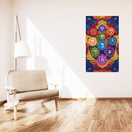 BOHEM TABLO ÇAKRA SPİRİTÜEL, CANLI RENKLER BOHEM DUVAR SANATI ÇERÇEVESİZ TABLO