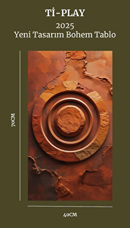 BOHEM TABLO ZEN ÇEMBERİ MANEVİ, SICAK TON VE RENKLER BOHEM DUVAR SANATI ÇERÇEVESİZ TABLO