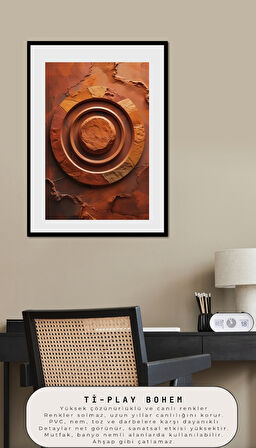 BOHEM TABLO ZEN ÇEMBERİ MANEVİ, SICAK TON VE RENKLER BOHEM DUVAR SANATI ÇERÇEVESİZ TABLO