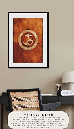 BOHEM TABLO ZEN ÇEMBERİ MANEVİ, SICAK TON VE RENKLER BOHEM DUVAR SANATI ÇERÇEVESİZ TABLO