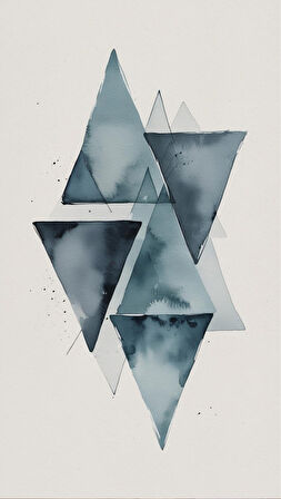 BOHEM TABLO SOYUT ÜÇGENLER, GEOMETRİK, SOYUT ÜÇGENLER BOHEM DUVAR SANATI ÇERÇEVESİZ TABLO