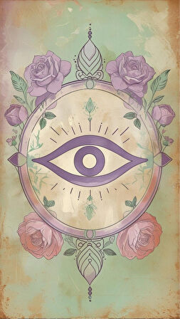 BOHEM TABLO ÜÇÜNCÜ GÖZ, MANEVİ, PASTEL RENKLER, VİNTAGE BOHEM DUVAR SANATI ÇERÇEVESİZ TABLO