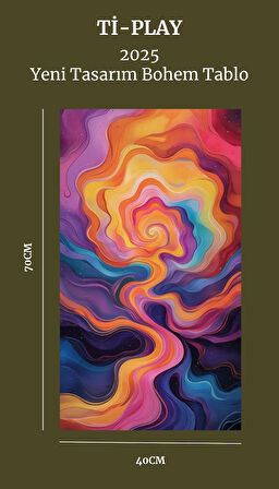 BOHEM TABLO AURA SPİRİTÜEL, CANLI RENKLER, SOYUT BOHEM DUVAR SANATI ÇERÇEVESİZ TABLO