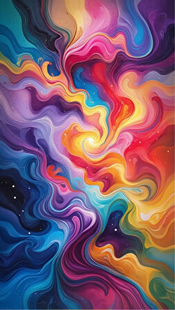 BOHEM TABLO AURA SPİRİTÜEL, CANLI RENKLER, SOYUT BOHEM DUVAR SANATI ÇERÇEVESİZ TABLO