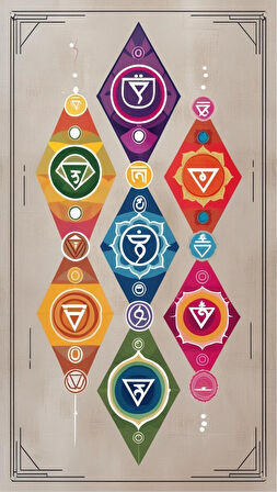 BOHEM TABLO ÇAKRA, MANEVİ, CANLI RENKLER BOHEM DUVAR SANATI ÇERÇEVESİZ TABLO