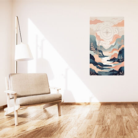 BOHEM TABLO RÜYA MANZARASI MANEVİ, SOLUK RENKLER BOHEM DUVAR SANATI ÇERÇEVESİZ TABLO