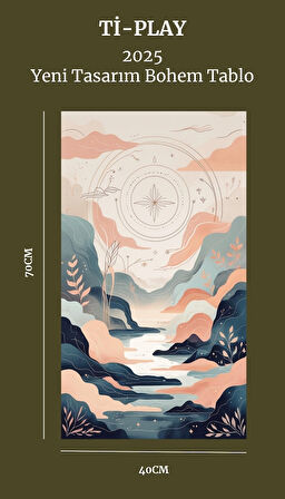 BOHEM TABLO RÜYA MANZARASI MANEVİ, SOLUK RENKLER BOHEM DUVAR SANATI ÇERÇEVESİZ TABLO