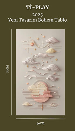 BOHEM TABLO RÜYA MANZARASI MANEVİ, SOLUK RENKLER BOHEM DUVAR SANATI ÇERÇEVESİZ TABLO