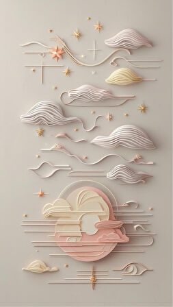 BOHEM TABLO RÜYA MANZARASI MANEVİ, SOLUK RENKLER BOHEM DUVAR SANATI ÇERÇEVESİZ TABLO