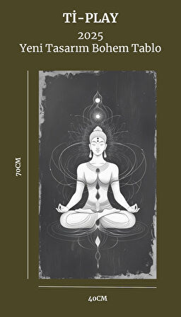 BOHEM TABLO MEDİTASYON ENERJİSİ SPİRİTÜEL TEK RENKLİ VİNTAGE BOHEM DUVAR SANATI ÇERÇEVESİZ TABLO