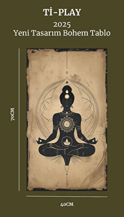 BOHEM TABLO MEDİTASYON ENERJİSİ SPİRİTÜEL TEK RENKLİ VİNTAGE BOHEM DUVAR SANATI ÇERÇEVESİZ TABLO