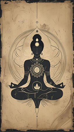 BOHEM TABLO MEDİTASYON ENERJİSİ SPİRİTÜEL TEK RENKLİ VİNTAGE BOHEM DUVAR SANATI ÇERÇEVESİZ TABLO