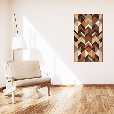 BOHEM TABLO ÇOKGEN DESENLİ TOPRAK TONLARINDA RENKLER BOHEM DUVAR SANATI ÇERÇEVESİZ TABLO