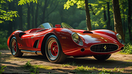 OTOMOBİL TEMALI KIRMIZI SPOR ÇERÇEVESİZ PVC TABLO 60X34 CM