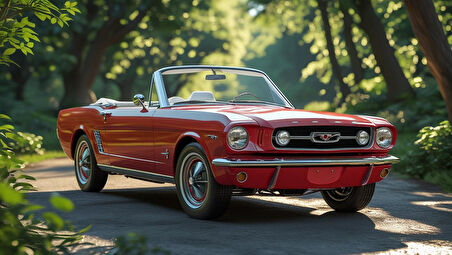 OTOMOBİL TEMALI KLASİK KIRMIZI SPOR ÇERÇEVESİZ PVC TABLO 60X34 CM