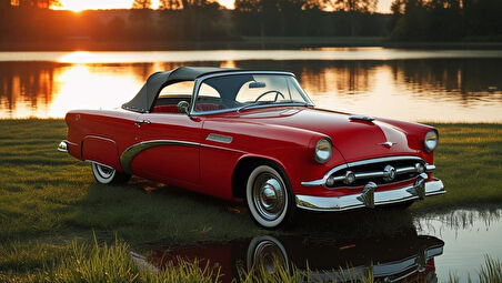 OTOMOBİL TEMALI KLASİK ÜSTÜ AÇILIR ÇERÇEVESİZ PVC TABLO 60X34 CM