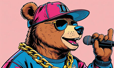 RAPÇİ AYI 01 ÇERÇEVESİZ 50X30 CM PVC TABLO