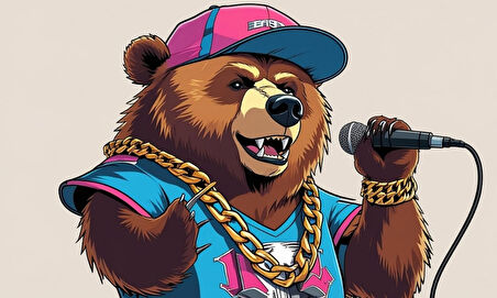 RAPÇİ AYI 03 ÇERÇEVESİZ 50X30 CM PVC TABLO