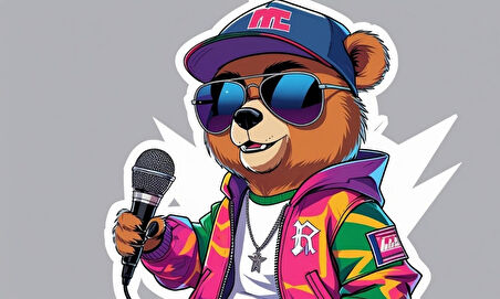 RAPÇİ AYI 04 ÇERÇEVESİZ 50X30 CM PVC TABLO