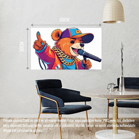 RAPÇİ AYI 05 ÇERÇEVESİZ 50X30 CM PVC TABLO