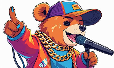 RAPÇİ AYI 05 ÇERÇEVESİZ 50X30 CM PVC TABLO